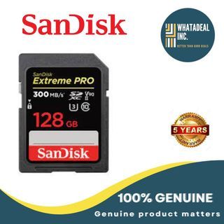 SanDisk 128GB Extreme PRO SDXC UHS-II Memory Card - C10, U3, V90, 8K, 4K, Full HD Video, SD Card -SDSDXDK-128G-GN4IN