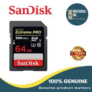 SanDisk 64GB Extreme PRO SDXC UHS-II Memory Card - C10, U3, V90, 8K, 4K, Full HD Video, SD Card -SDSDXDK-064G-GN4IN