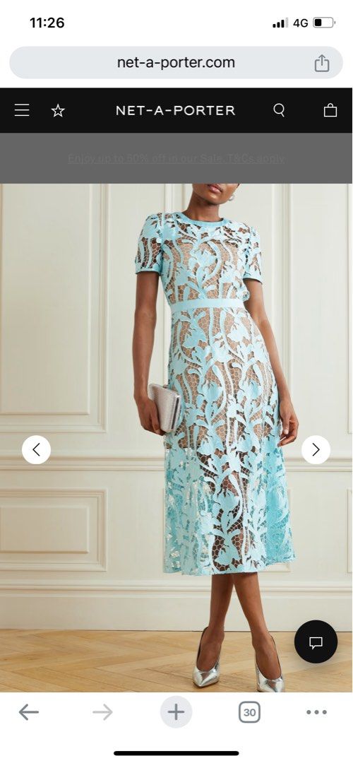 Self Portrait Light Blue Lace Midi Dress UK 8 Women s Fashion