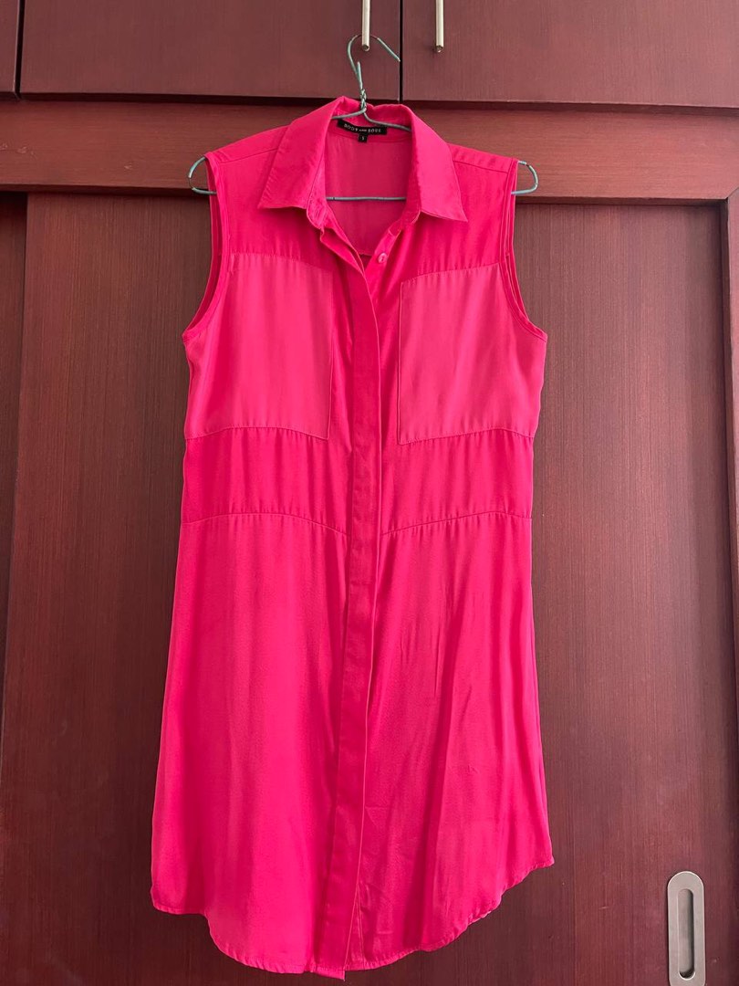 Shocking Pink dress, Fesyen Wanita, Pakaian Wanita, Gaun & Rok di Carousell