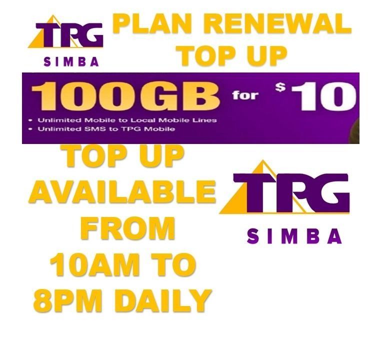 Simba TPG Top Up Renewal Service ($5, $10,$18,$20) on Carousell