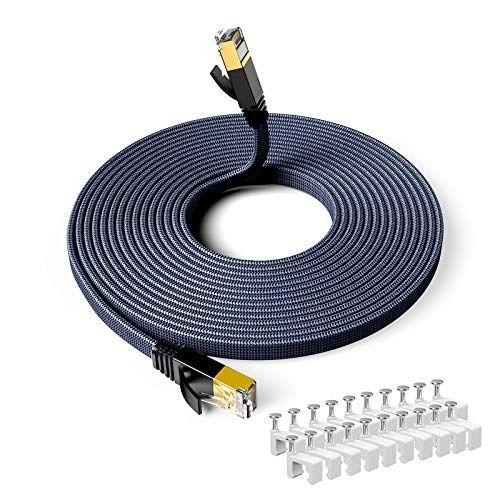 Snowkids Cat 8 Ethernet Cable 25 FT, Flat High Speed 25 FT