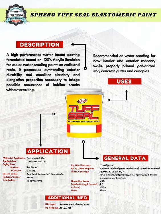 Sphero Tuffseal Elastomeric Paint WaterBased Elastomeric Paint / 15