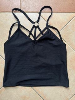 Stradivarius Black Back Cross Tanktop