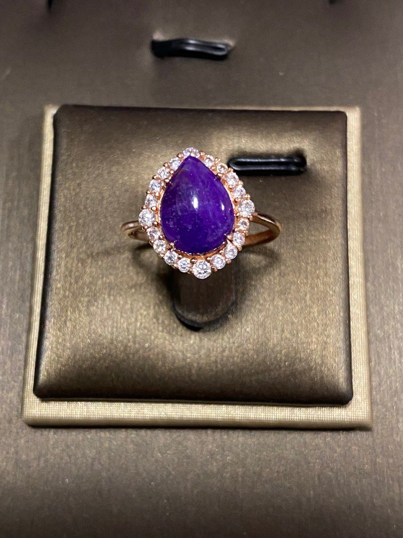 Sugilite Adjustable Rings w 925 Rose gold