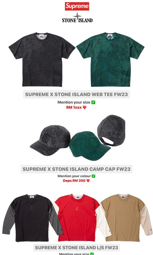 T shirt stone island supreme hot sale