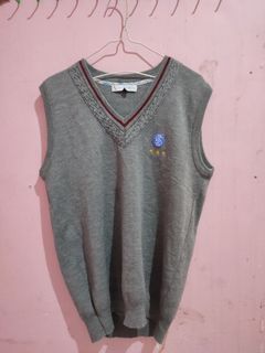 Sweater Vest - Gray , Red