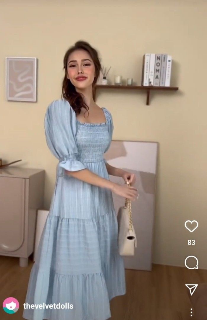 open lace back dress Winter Thick Velvet Plush Cloud Princess Pastel Pink Blue Brown Dress Pink / XL