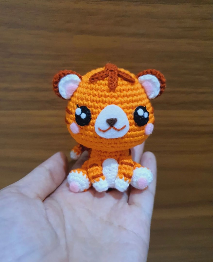 Tiger Animal Handmade Crochet Doll, Hobbies & Toys, Stationery & Craft