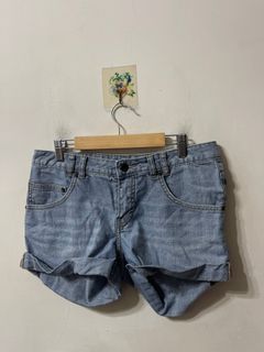 Timberland 皮標 反摺 牛仔短褲