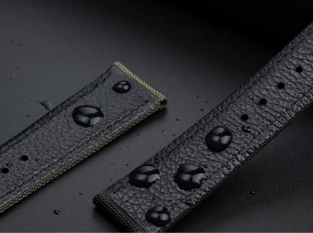 TISSOT NYLON CANVAS ON GENUINE CALF LEATHER WATCH STRAP WITH