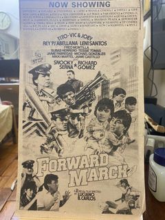 Tito Vic & Joey FORWARD MARCH TVJ EAT BULAGA (rare) -  Tagalog Filipino Old Newspaper Clip Cut Outside OPM Filipino Cinema Movie House Poster Wall Print Decor Ad
