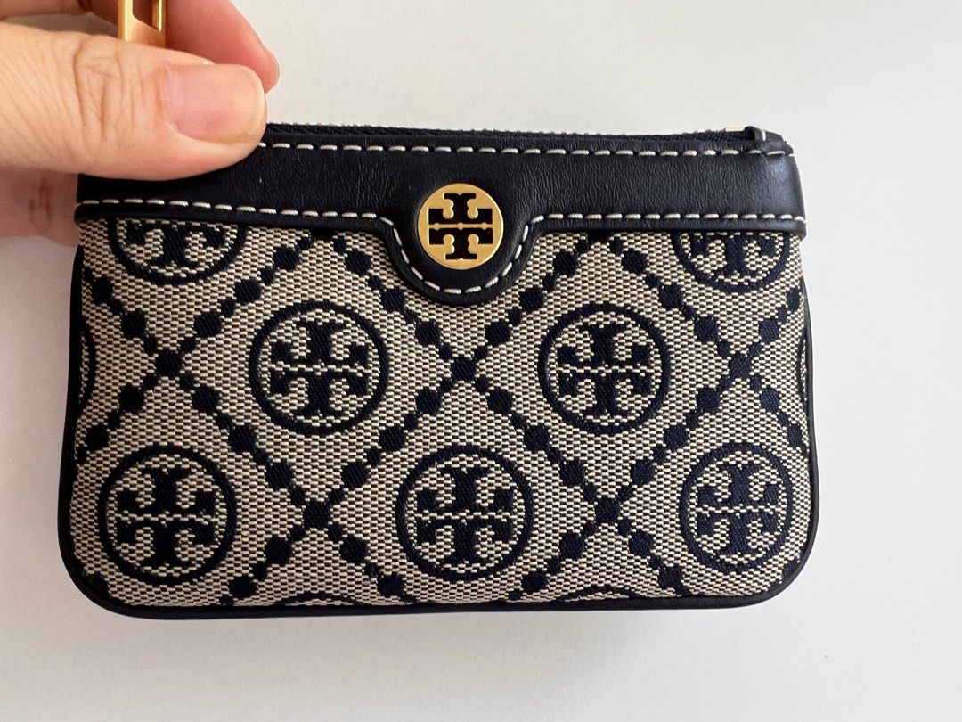 Tory burch monogram card case keyring outlet