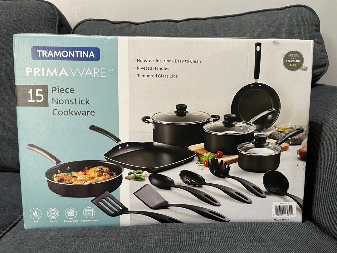 Tramontina Primaware Non Stick Pots And Pans Set In Steel Gray