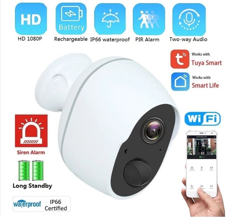 Tuya Smart Life Security Camera,1080P HD Wireless