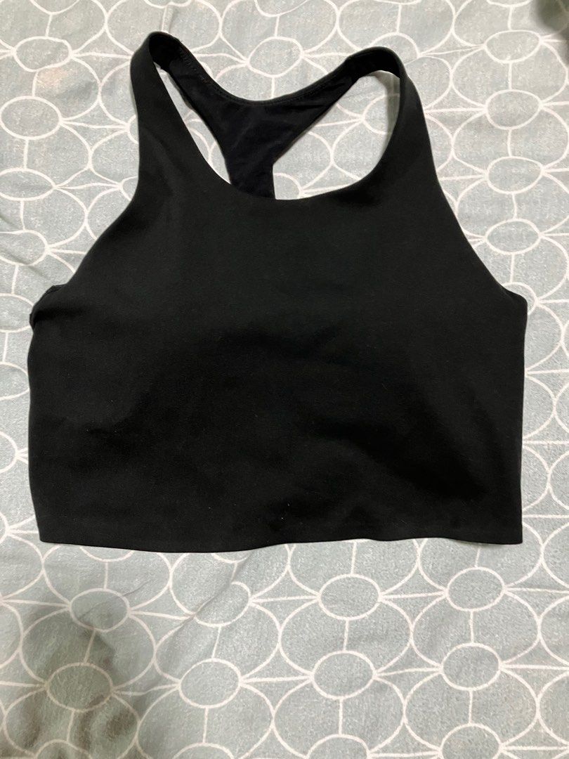 Uniqlo sports bras racer back design. Black size M. Used, Women's