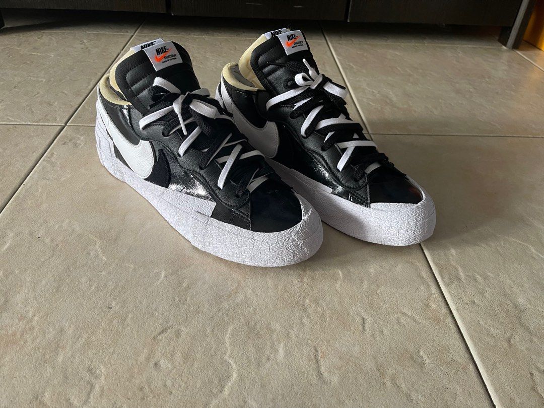 US13 Nike Blazer Low X Sacai Black Patent Leather