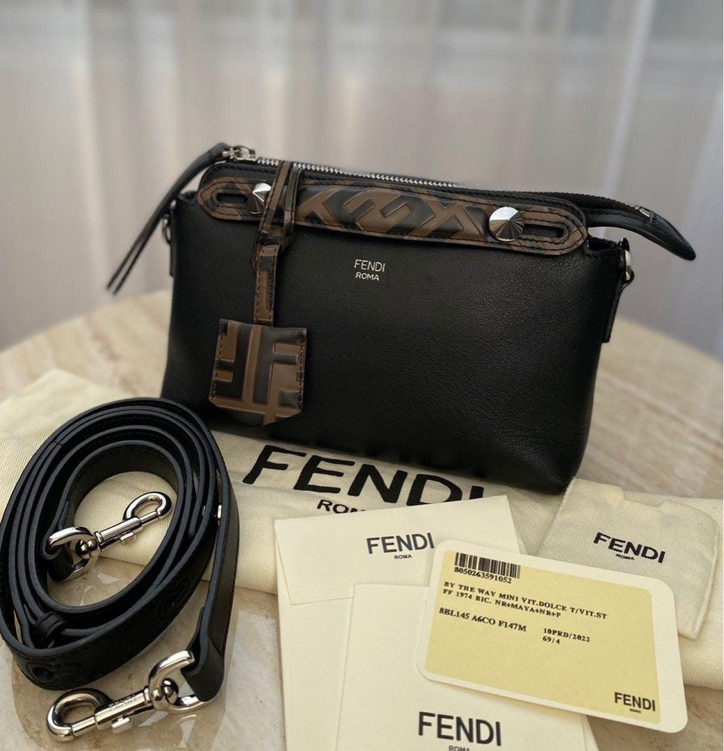 VGC Fendi BTW Mini Black FF Handle th 2022 with clochette strap yearcard and db nett ex ong