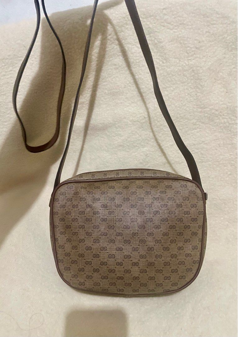 Authentic Vintage Gucci Crossbody bag (Category: Luxury Bags & Wallets) located in San Pablo. Submitted by prelovedbymistyblue (Listing ID 1269852619, Image 2). Description: Authentic Gucci GG crossbody bag. japan preloved. No rubs on the handles/PVC leather. Vintage bag. Still very nice. Selling low for 8800, dowm to 8000 then 7700 then 7300, down to 6800, then 6500, down to 6000..