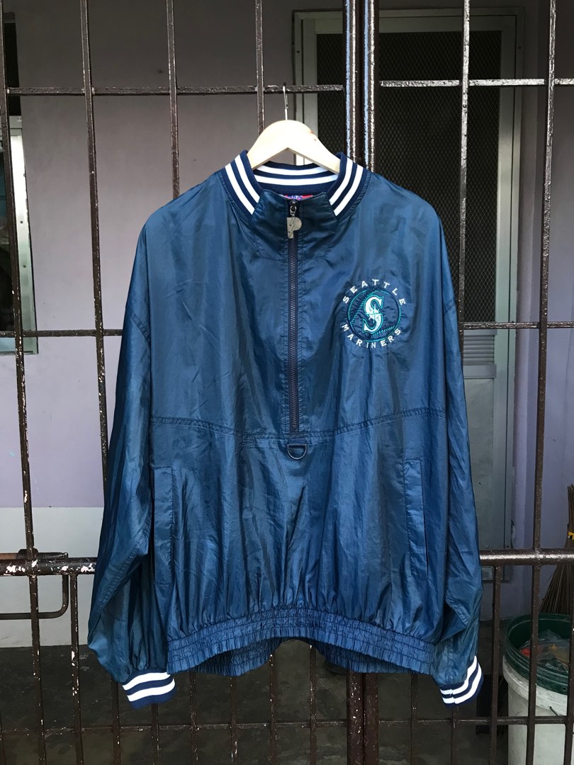Vintage Pro Player Seattle Mariners Half Zip Windbreaker, Men's Fashion