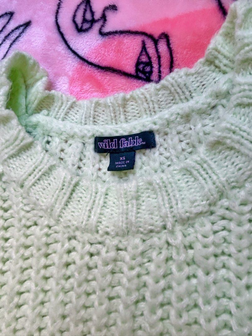 Wild Fable Pastel Green Sweater (Category: Longsleeves) located in Cabanatuan. Submitted by randomvintagemerch (Listing ID 1269743106, Image 2). Description: Wild Fable Pastel Green Sweater🍀 Super thick and comfy☁️ Brand: Wild Fable Fits XS-M 7/10 MOP: gcash MOD: j&t / cod sf delivery.