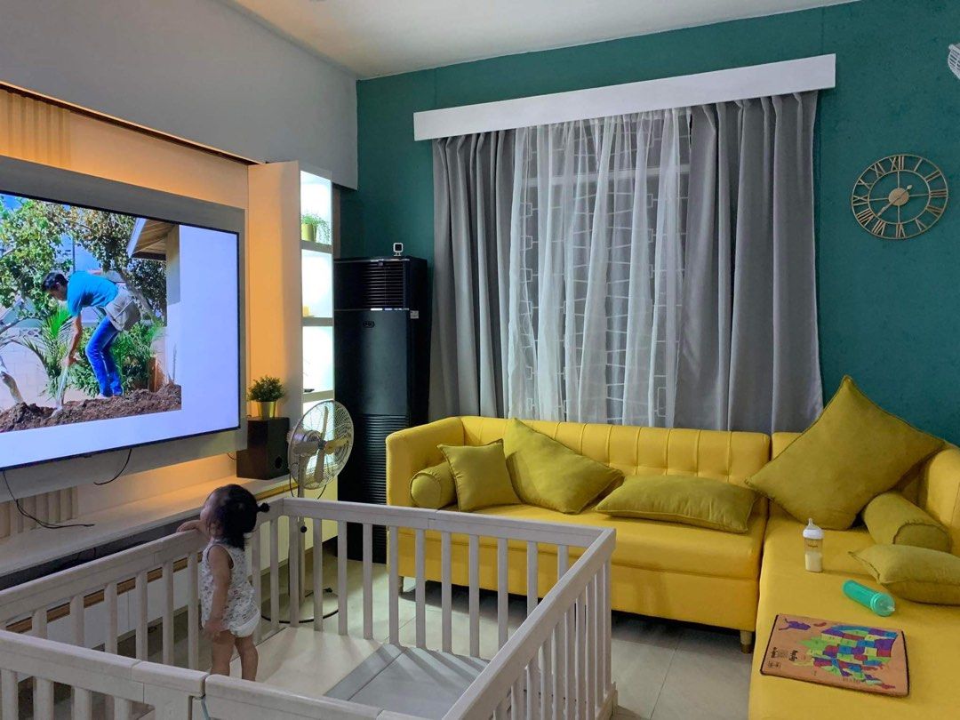 XXL Yellow Leather Lshape Sofa with mahogany frame (Category: Sofas) located in Las Pinas. Submitted by abby_e_g (Listing ID 1269869764, Image 1). Description: L100 inches x W30 inches x H32 inches With 85inches Chaise Length Mahogany Wood Frame Solid Uratex Foam French Genuine Leather Customize Wooden Legs painted with gold With free pillows and bolsters Pre Order 7 days lead time. .