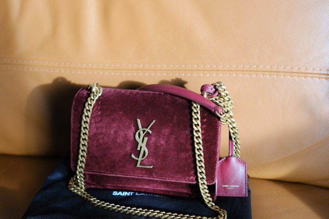 Ysl sunset velvet bag cheap