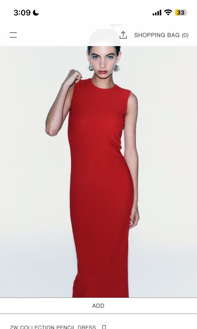 Zara red pencil hotsell dress