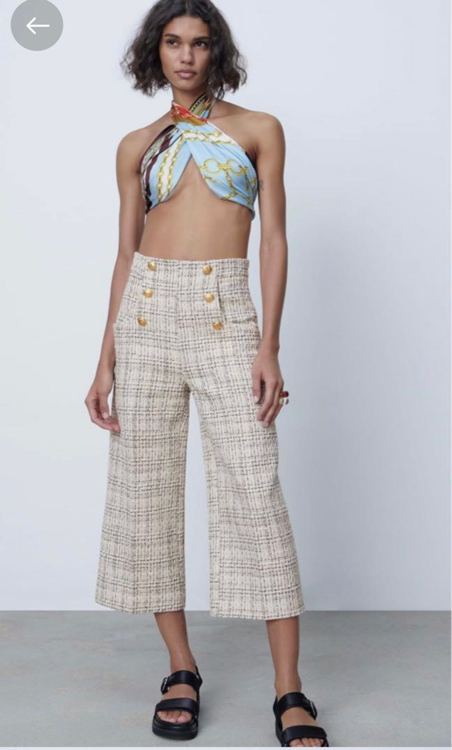 Zara tweed pants online
