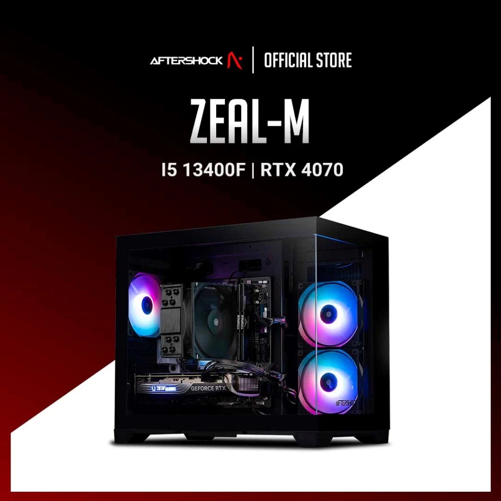 Zeal M 2024 I5 13400F RTX 4070 16GB RAM 1TB SSD AFTERSHOCK CUSTOM GAMING DESKTOP