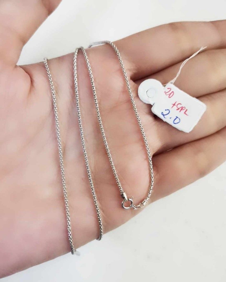 18k Saudi Gold 20 White Gold Necklace Women s Fashion Jewelry Organizers Necklaces on Carousell