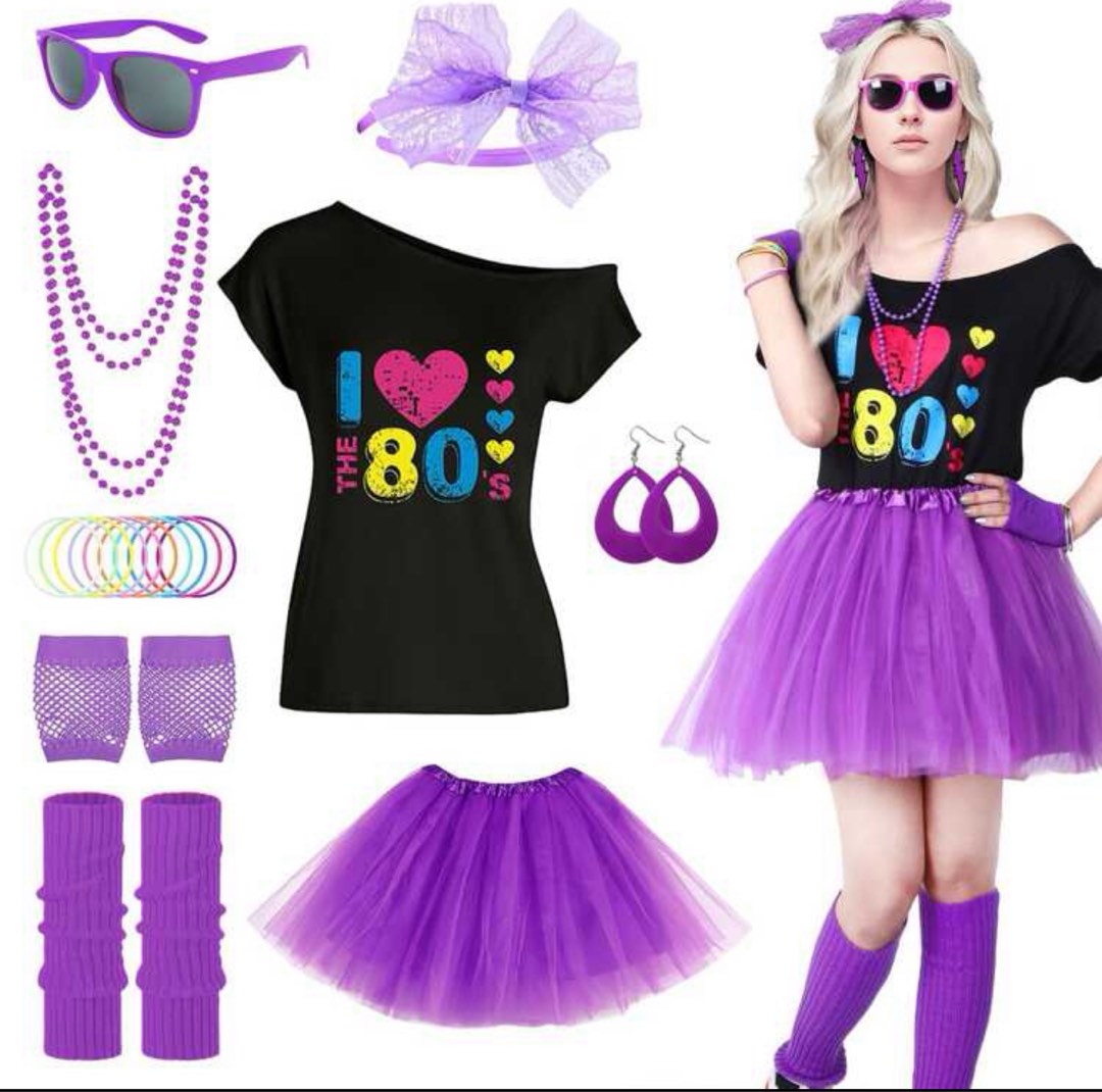 80s outfit with complete accessories, Women's Fashion, Dresses & Sets ...