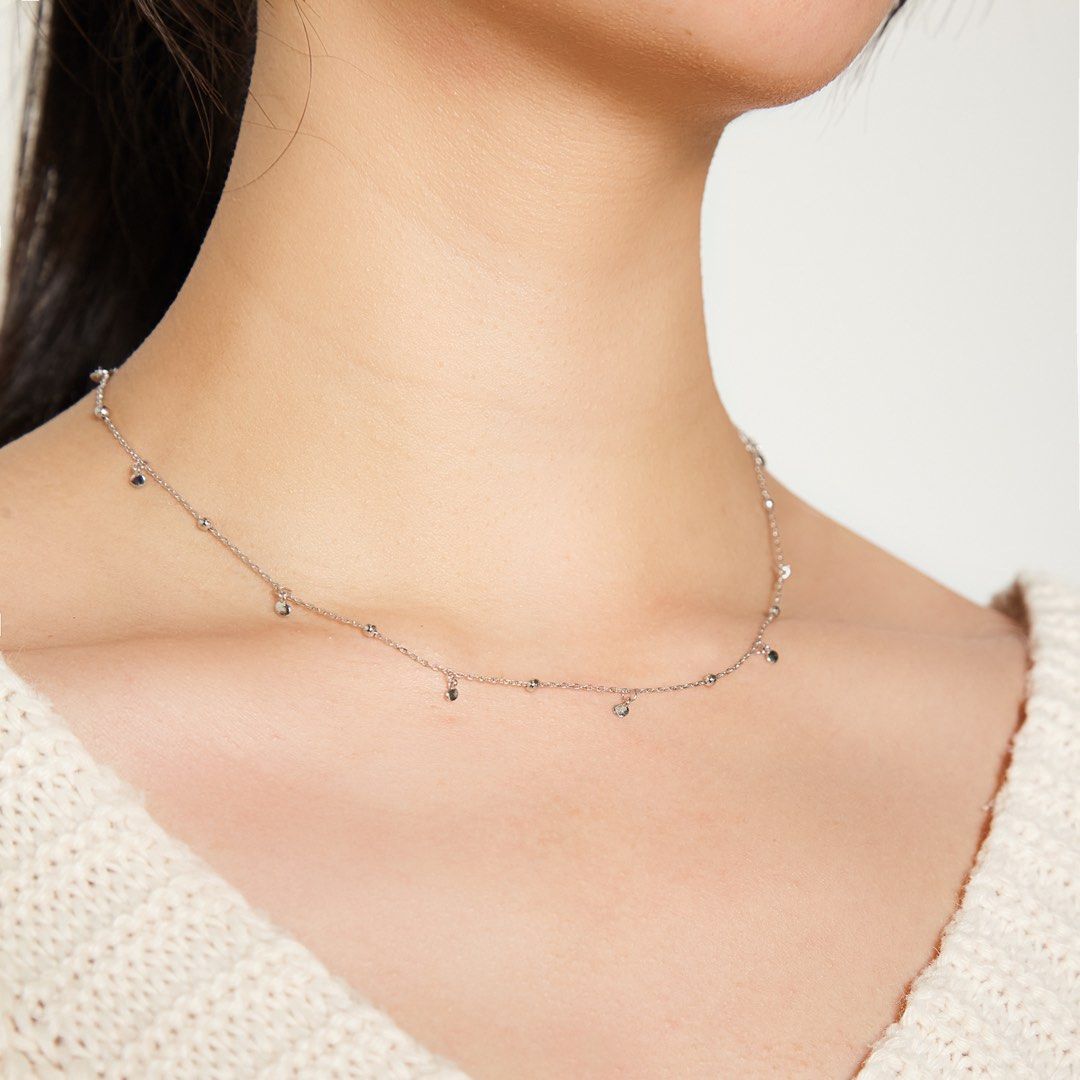 Real silver choker store necklace