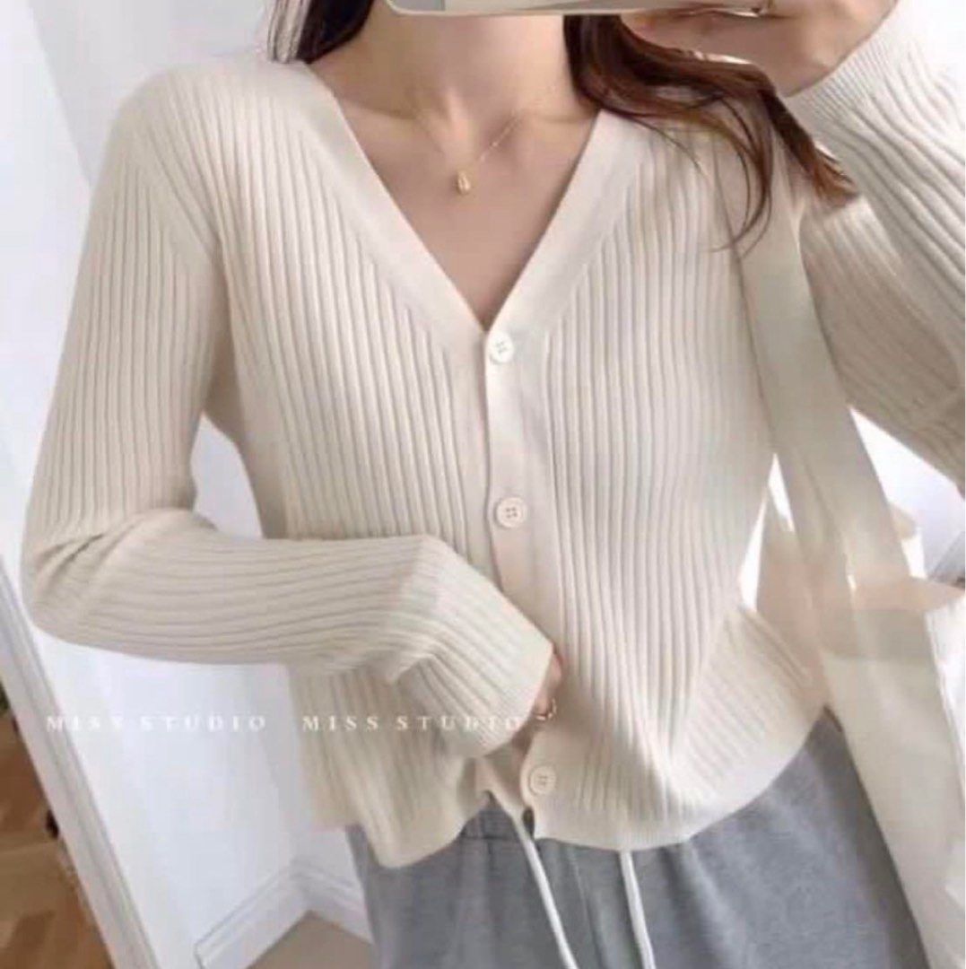 White button clearance down sweater women's