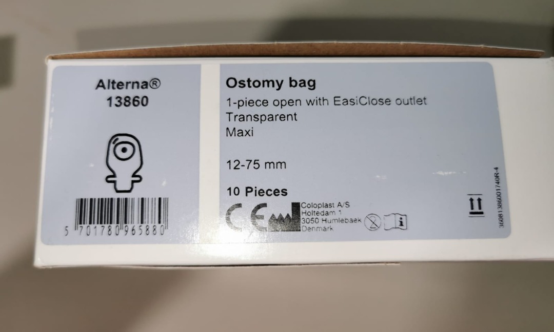 10 pcs] Brava Coloplast Alterna 13860 Ostomy Bag 1 Piece OPen