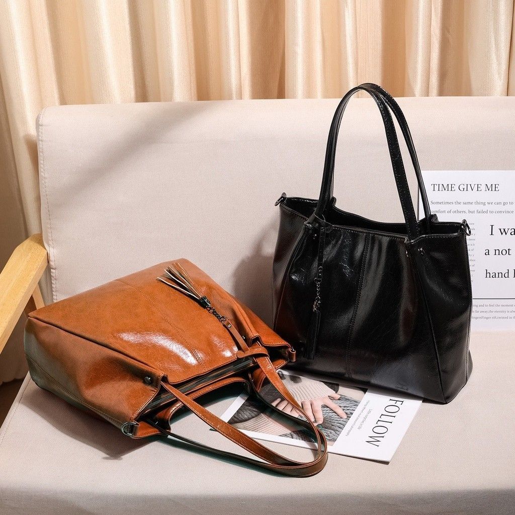 𝐙𝐀𝐑𝐀 2in1 Totebag Slingbag Zipper Tas Bahu Selempang Kulit Sintetis PU  Leather Wanita Resleting Kuliah Kantor Kerja Branded by Diosvolt 3C (Import)