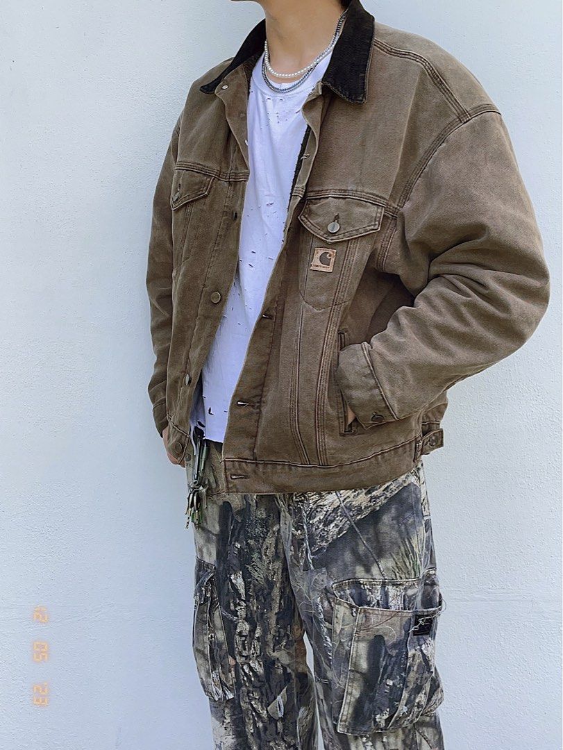 Vintage carhartt blanket best sale lined jacket