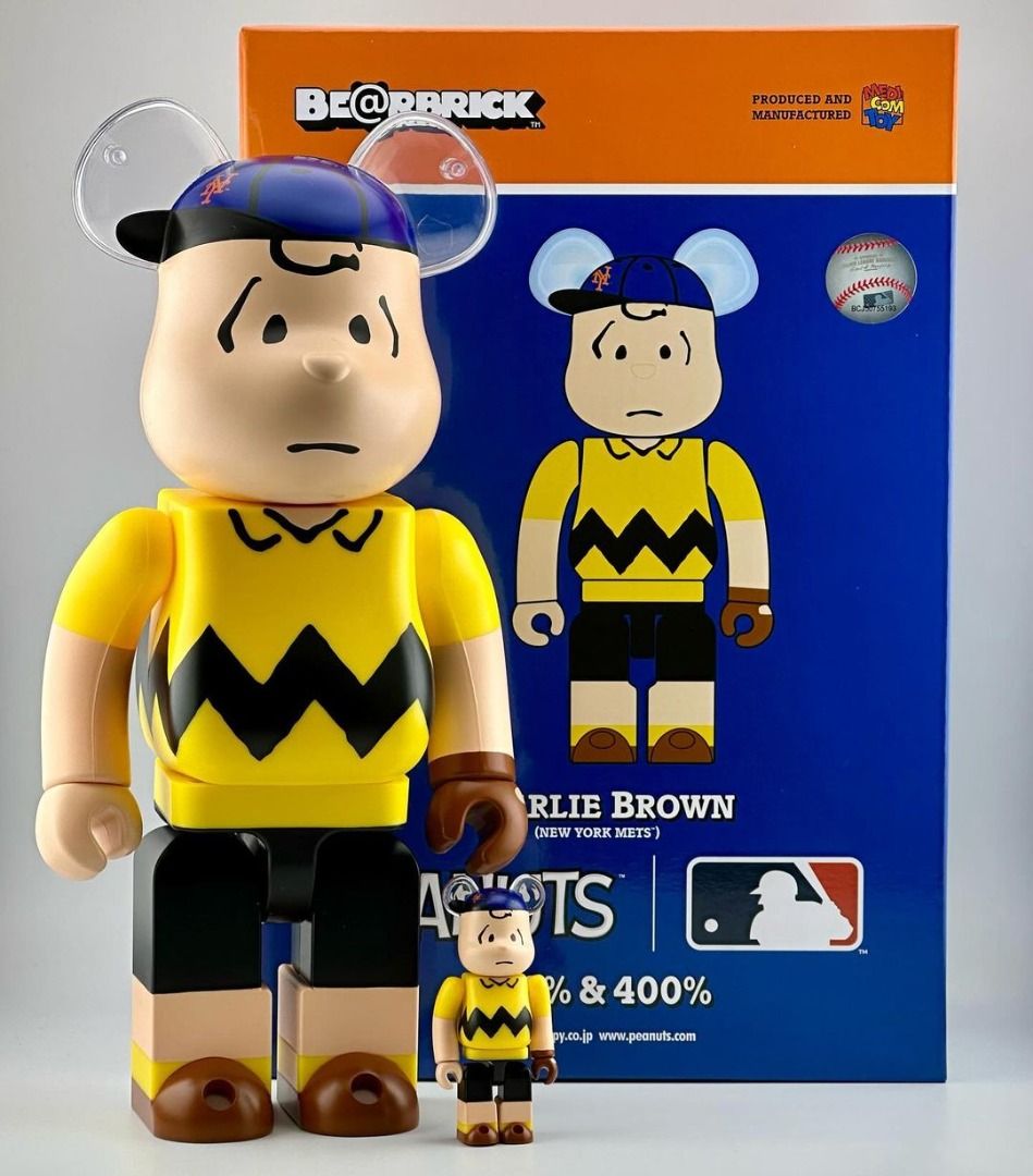 全新現貨400% + 100% Medicom Bearbrick Snoopy Charlie Brown MLB ...