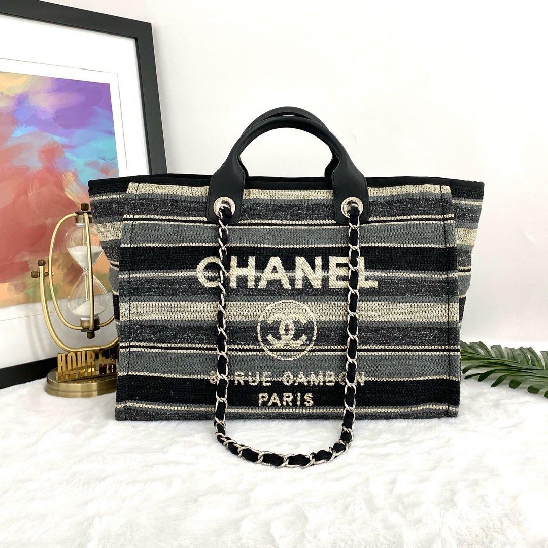 Chanel large canvas tote clearance