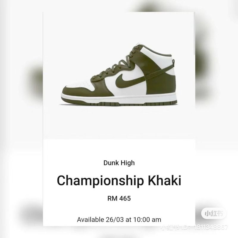 全新現貨 Nike Dunk Hi Retro 橄欖綠 高筒 24cm🌟保證正品🌟 DD1399-107