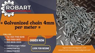 = Galvanized chain 4mm  per meter =
