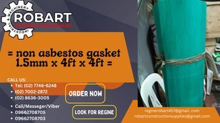 = non asbestos gasket 1.5mm x 4ft x 4ft =