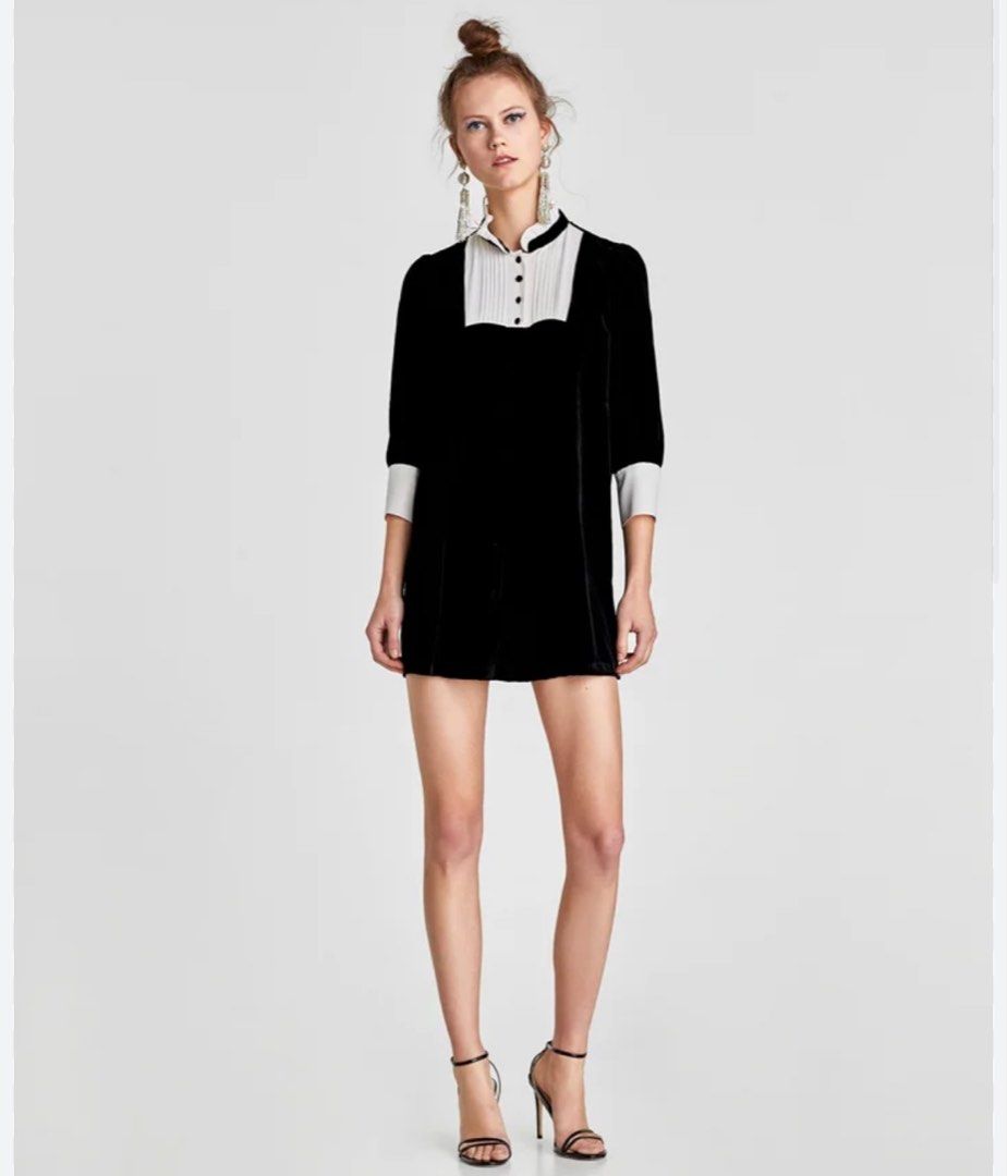 princess polly baby blue dress Zara Dress with Rounded Collar and Frill — UFO No More main image 1