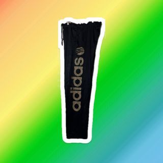 Adidas Neo Label Track Pants Big Logo Spellout Black Gold Size 32