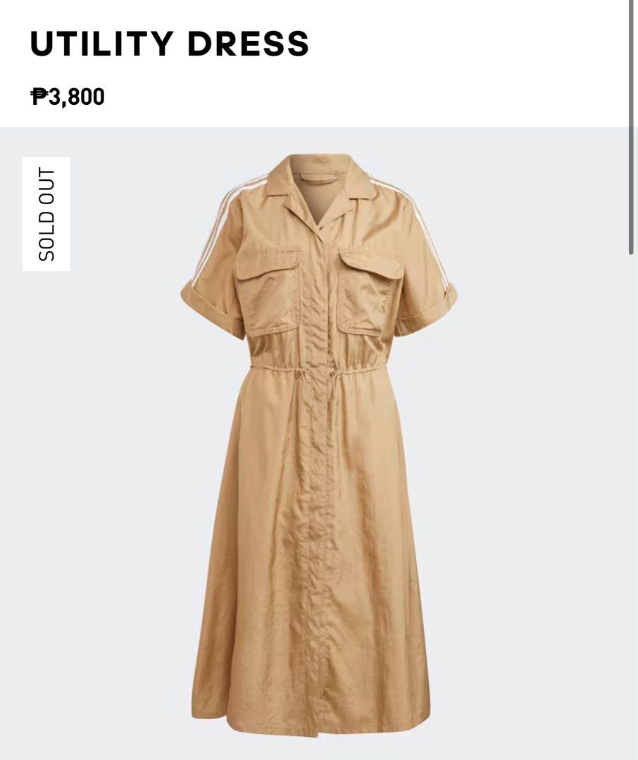 Adidas Originals Utility Dress Beige, Women's Fashion, Dresses & Sets