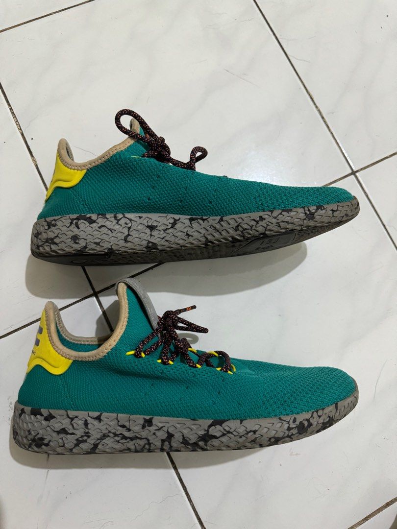 Adidas Pharrell Williams Tennis HU Teal Fesyen Pria Sepatu