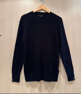 Allsaints 黑色深藍色毛衣 （ 專櫃 百貨公司 名牌 設計師 黑色 深藍色 長袖 針織 毛衣 套頭衫