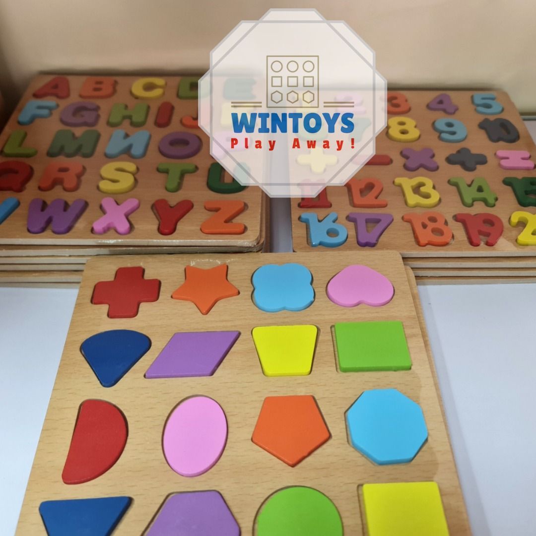 Alphabet Digital Puzzle Wooden Toys Kid Number Letter shape Matching ...