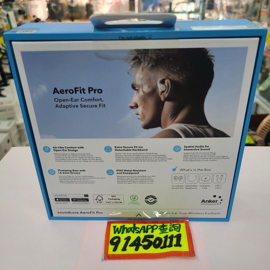 Anker SoundCore AeroFit Pro 開放式運動真無線藍牙耳機, 音響器材