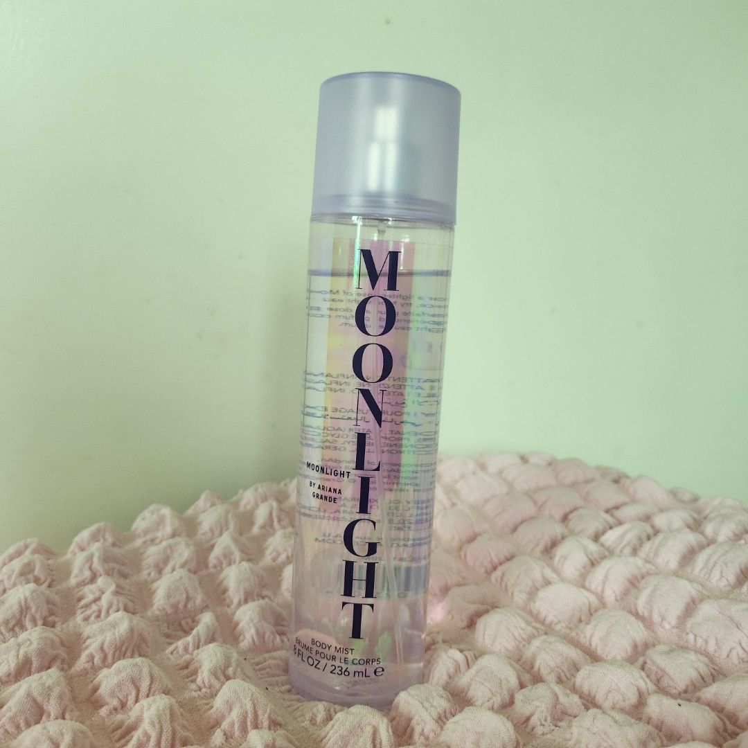 Ariana Grande Body Mist - Moonlight (Category: Fragrance & Deodorants) located in Lucena. Submitted by destashwithyani (Listing ID 1269951268, Image 1). Description: ✨️ For Sale ✨️ Ariana Grande Body Mist Moonlight - Php 500 nalang kasi may onting bawas - Ginamit lang for decanting RFS: Masyadong marami na pabango ko. Nakatambak lang sila 🥹 MOP: - GCash - BDO Bank Transfer 📍Lucena, Quezon Prov.